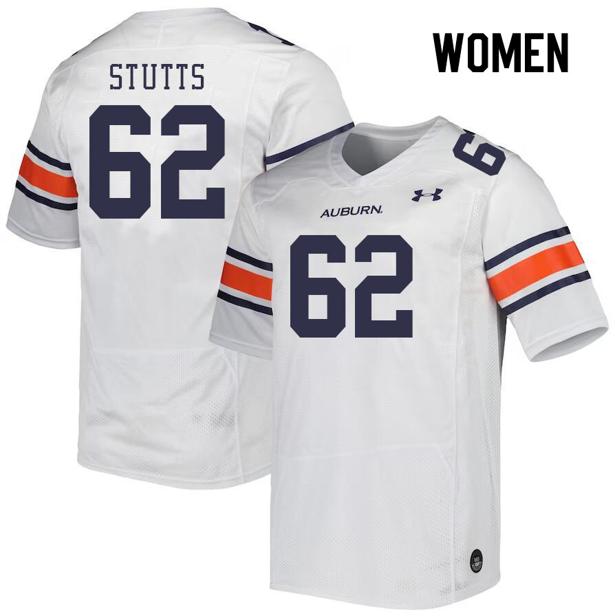 Women #62 Kam Stutts Auburn Tigers College Football Jerseys Stitched Sale-White